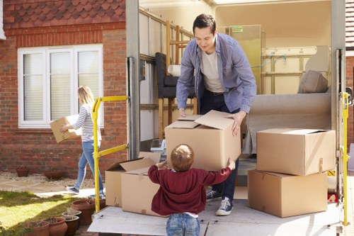 Professional removals team planning a move in Paddington street