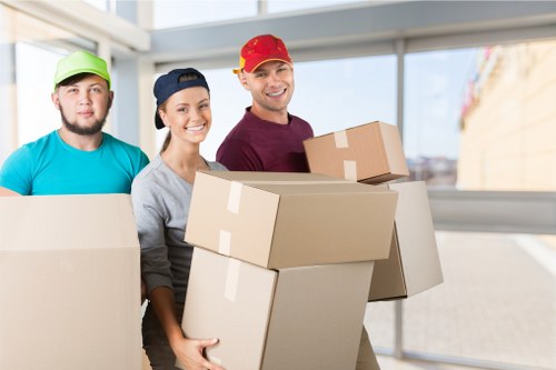 Packing boxes and furniture for a Paddington relocation