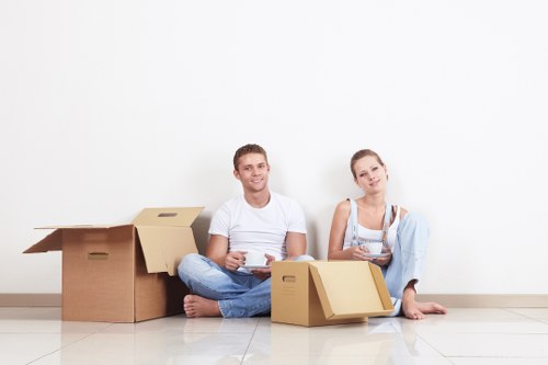 Moving boxes and furniture during a Paddington removals service