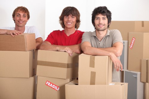 Team preparing a safe removal operation with protective packing and careful planning