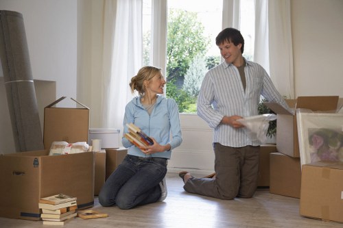 Paddington removals service concept with packed boxes and careful handling